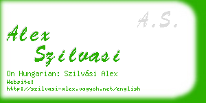 alex szilvasi business card